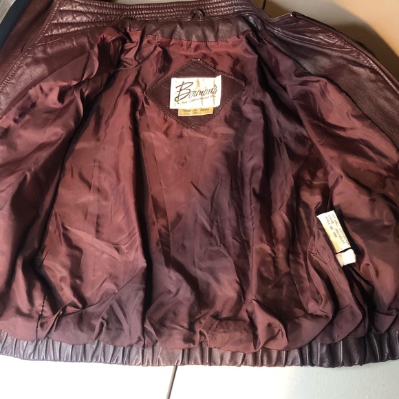 Vintage Berman’s Maroon Leather Moto bomber jacket - Picture 11 of 13